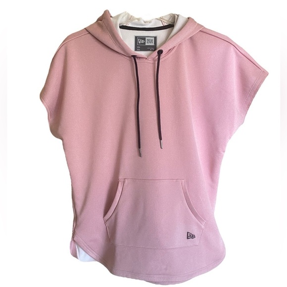 New Era Performance Terry Hoodie Short Sleeve Barbicore Small Pink Athleisure - Picture 2 of 9